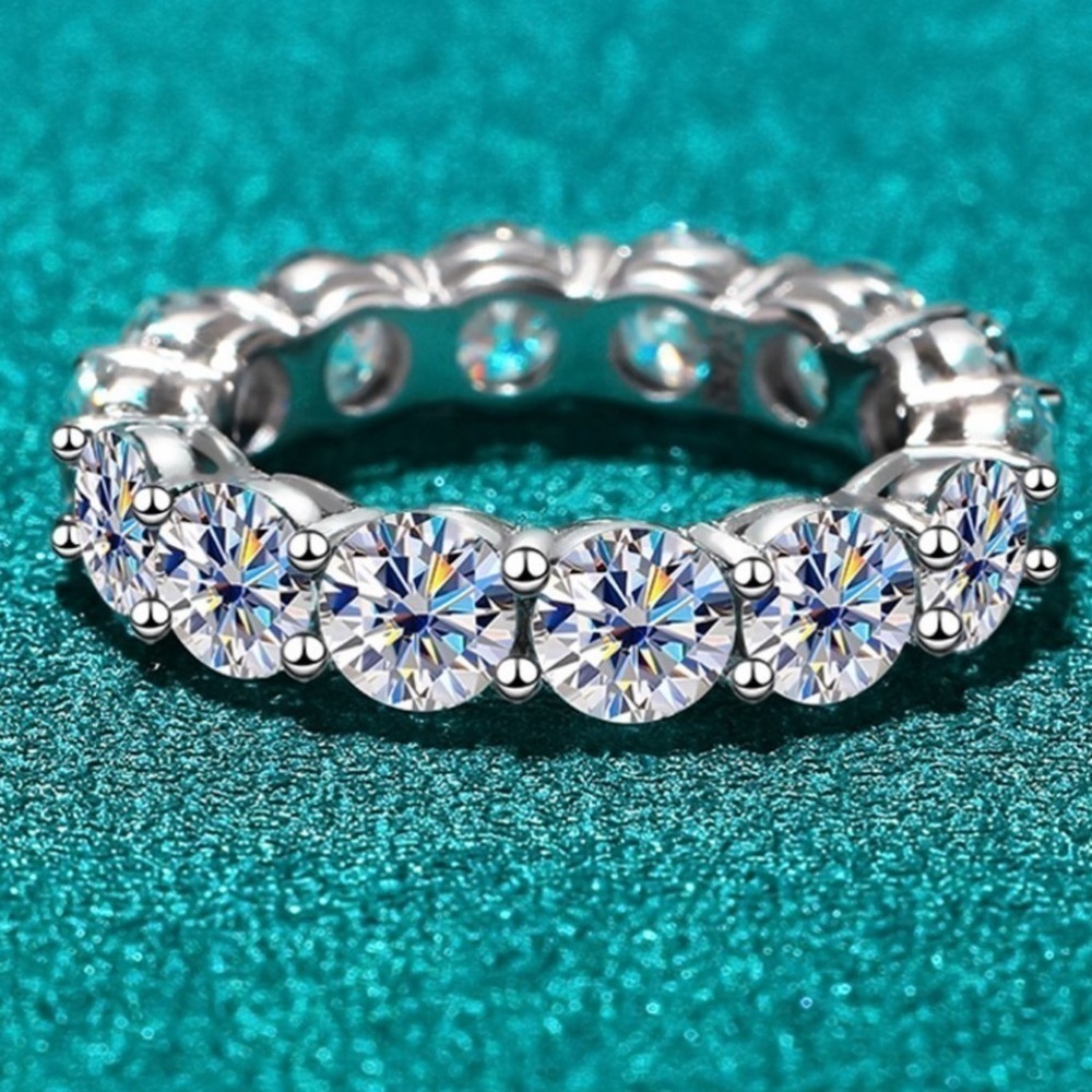 💎214💎 DIAMOND MOISSANITE STUNNING 7CT STERLING SILVER ETERNITY WEDDING RING
